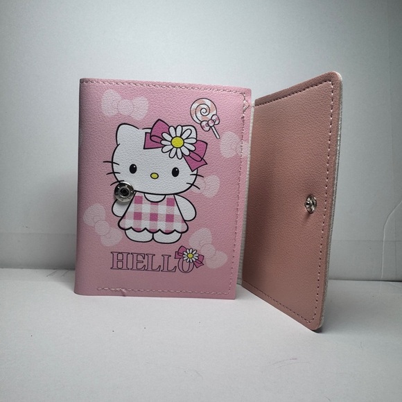 Hello Kitty Pink Wallet Pink checkered dress tri-fold wallet - Picture 3 of 9